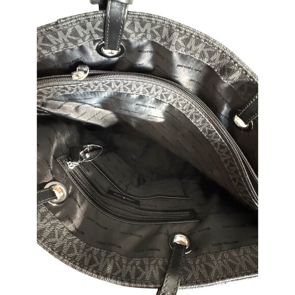 Michael‎ Kors Jet Set Signature Black Monogrammed PVC Tote Bag - Picture 8 of 15